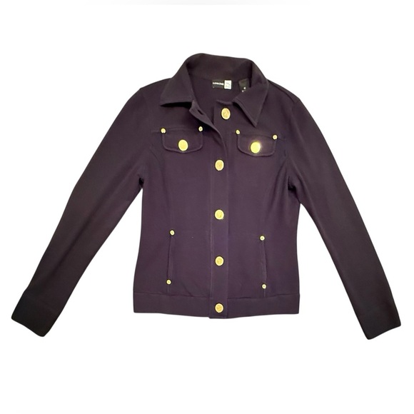 Saks Fifth Avenue Jackets & Blazers - Saks Fifth Avenue Navy/Gold Button Lightweight Jacket Size 10 MSRP $198